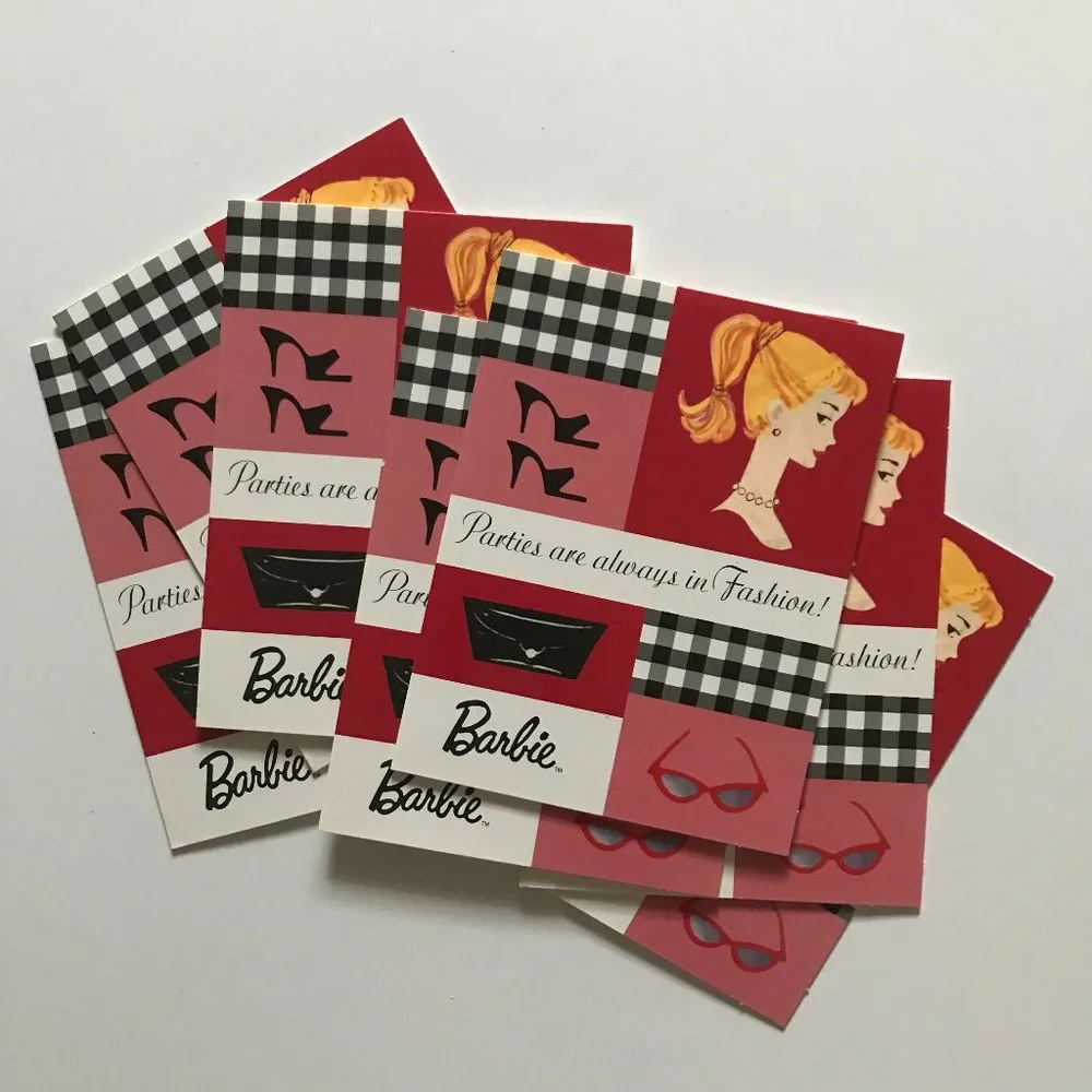 Barbie Invitation Cards Hallmark 2003 Retro New